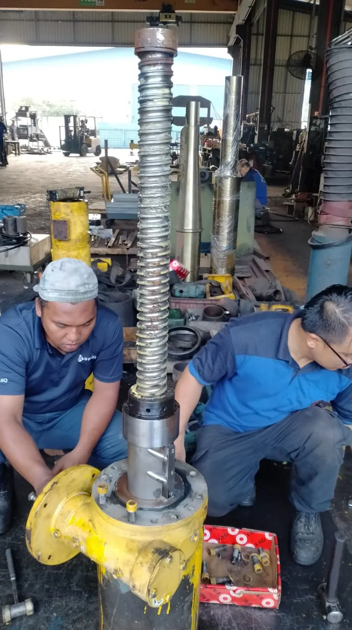 Port equipment - Disassembling a screw jack for inspection
